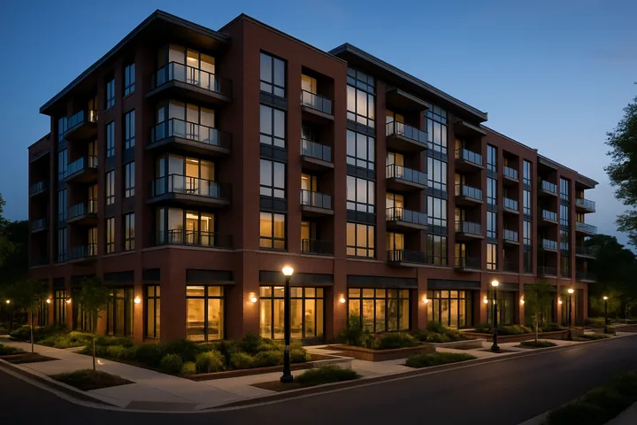 Illustrative South End Charlotte mid-rise condominium